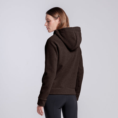 Cavalleria Toscana Damen Fleece-Hoodie – Espresso, Detail