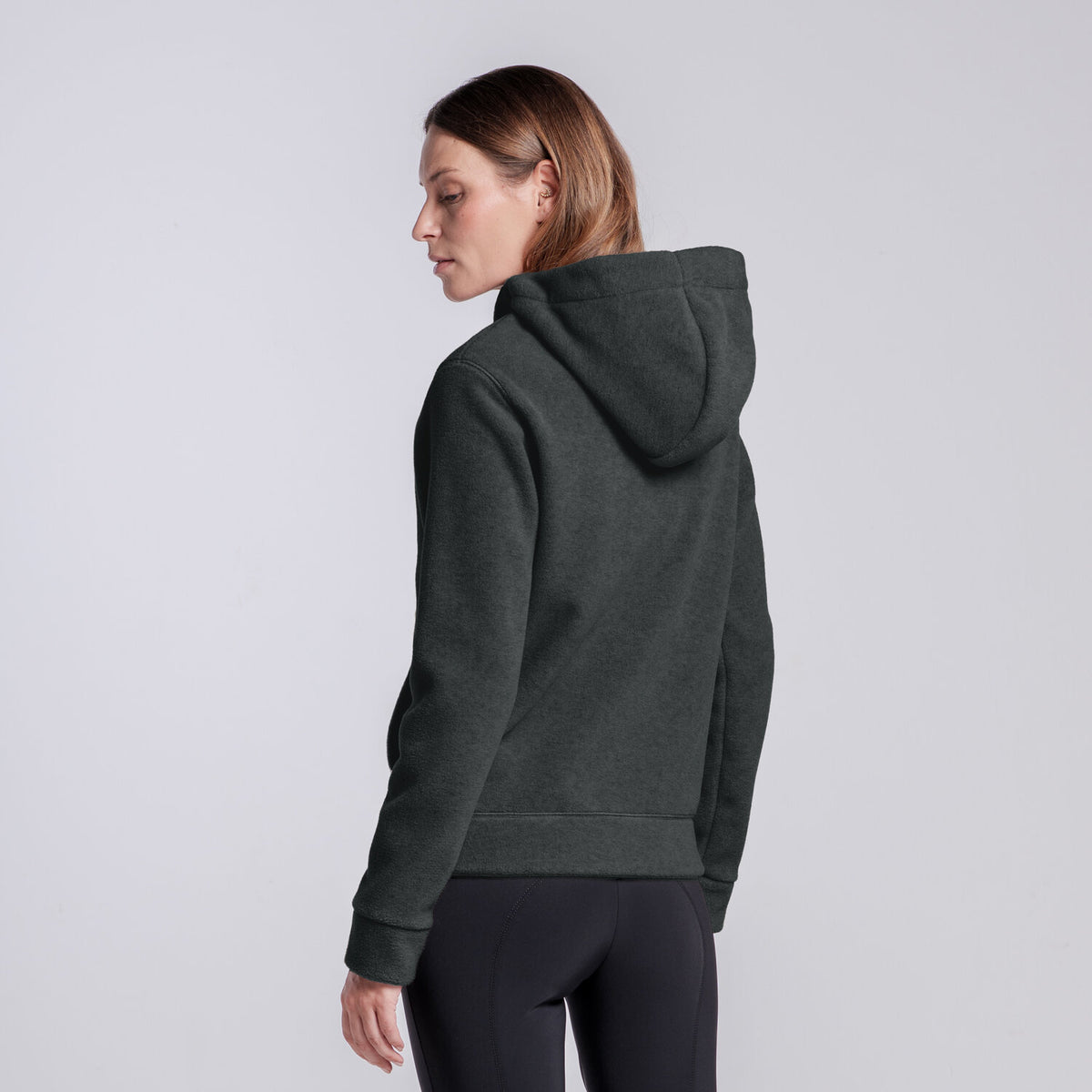 Cavalleria Toscana Damen Fleece-Hoodie – Anthrazit Meliert, Detail