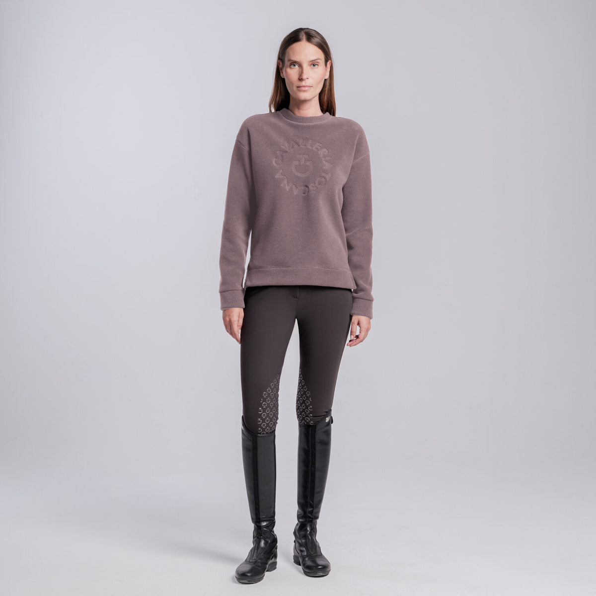 Cavalleria Toscana Damen Sweatshirt mit Logo – Cipria