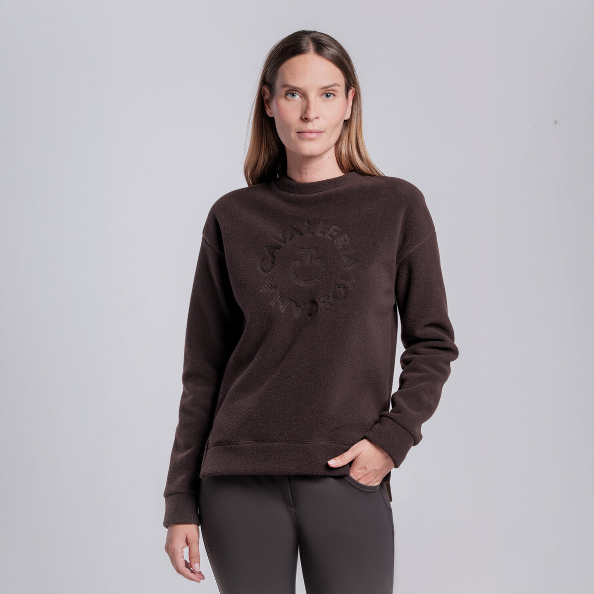 Cavalleria Toscana Damen Sweatshirt mit Logo – Espresso, Rückansicht