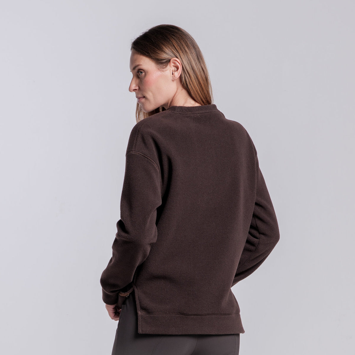 Cavalleria Toscana Damen Sweatshirt mit Logo – Espresso, Detail