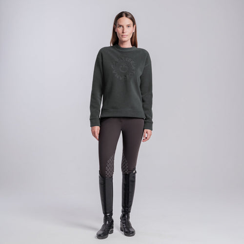 Cavalleria Toscana Damen Sweatshirt mit Logo – Anthrazit Meliert