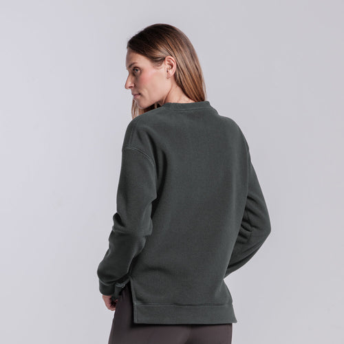 Cavalleria Toscana Damen Sweatshirt mit Logo – Anthrazit Meliert, Detail