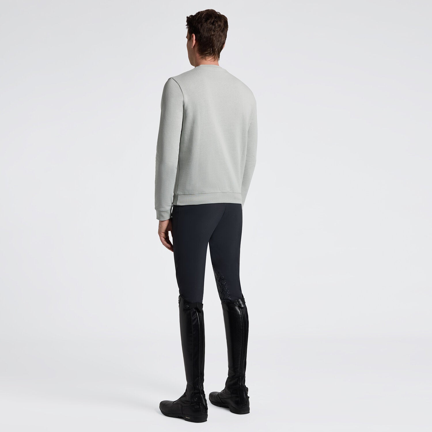 Cavalleria Toscana Herren Rundhalspullover mit Logostickerei – Belgian Block