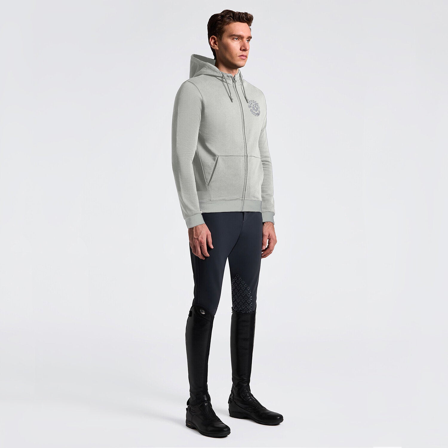 Cavalleria Toscana Herren Kapuzenjacke mit Logostickerei – Belgian Block