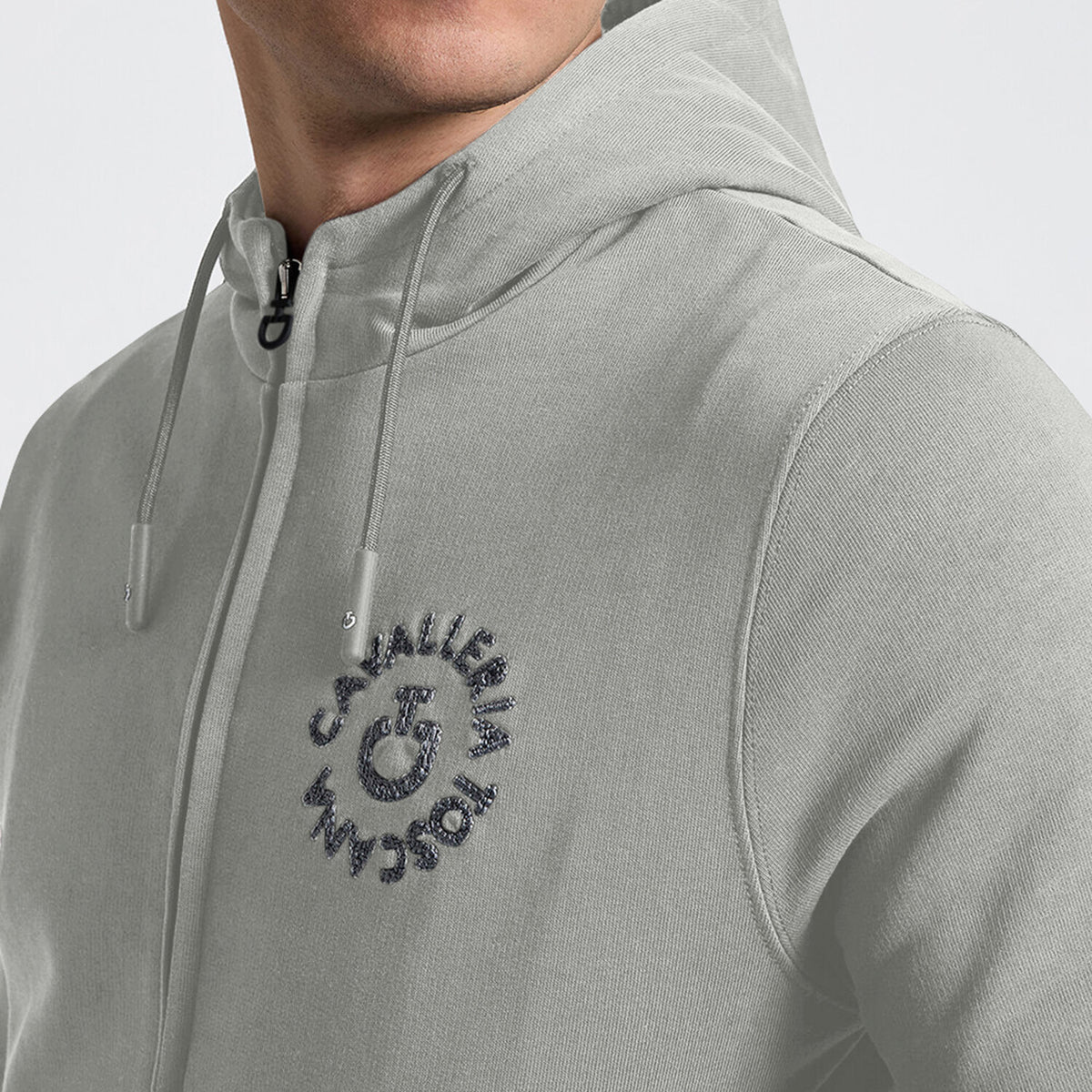 Cavalleria Toscana Herren Kapuzenjacke mit Logostickerei – Belgian Block