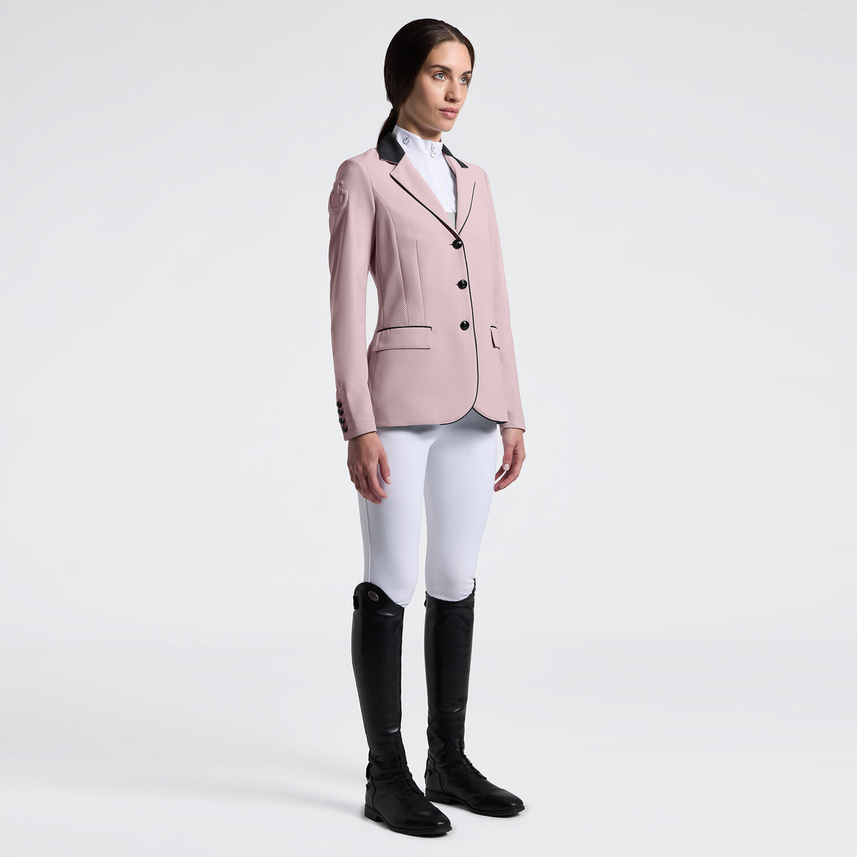 Cavalleria Toscana Damen Turnierjacket Perforated mit Knöpfen – Violet Ice