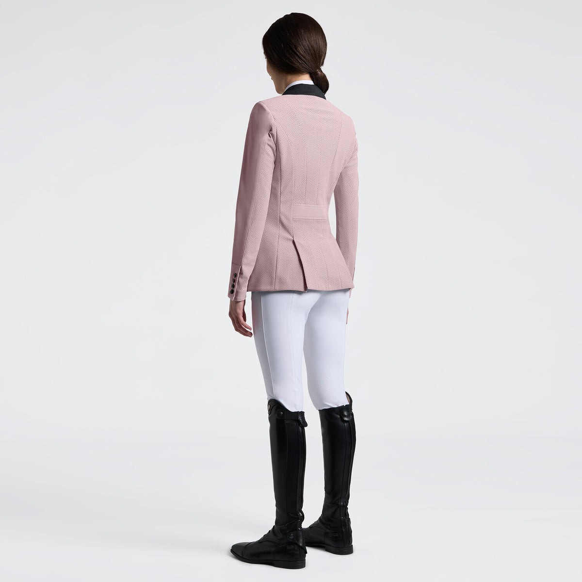 Cavalleria Toscana Damen Turnierjacket Perforated mit Knöpfen – Violet Ice, Rückansicht