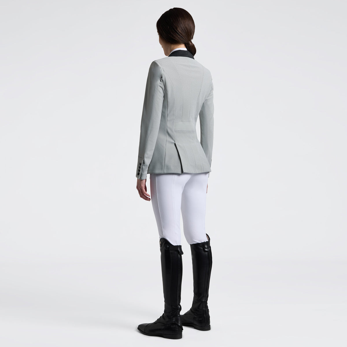 Cavalleria Toscana Damen Turnierjacket Perforated mit Knöpfen – Belgian Block, Rückansicht