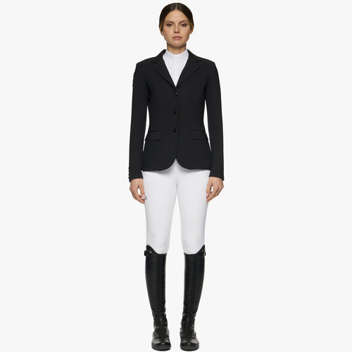 Cavalleria Toscana Damen Turnierjacket Perforated mit Knöpfen – Schwarz