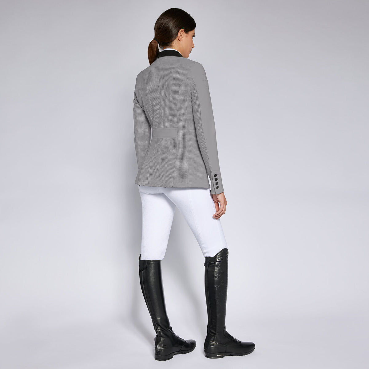 Cavalleria Toscana Damen Turnierjacket Perforated – Grau, Rückansicht