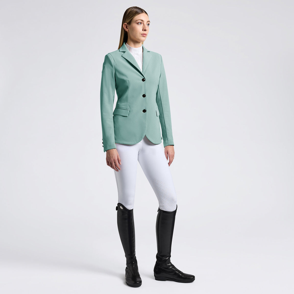 Cavalleria Toscana Damen Turnierjacket perforiert Light Teal Green