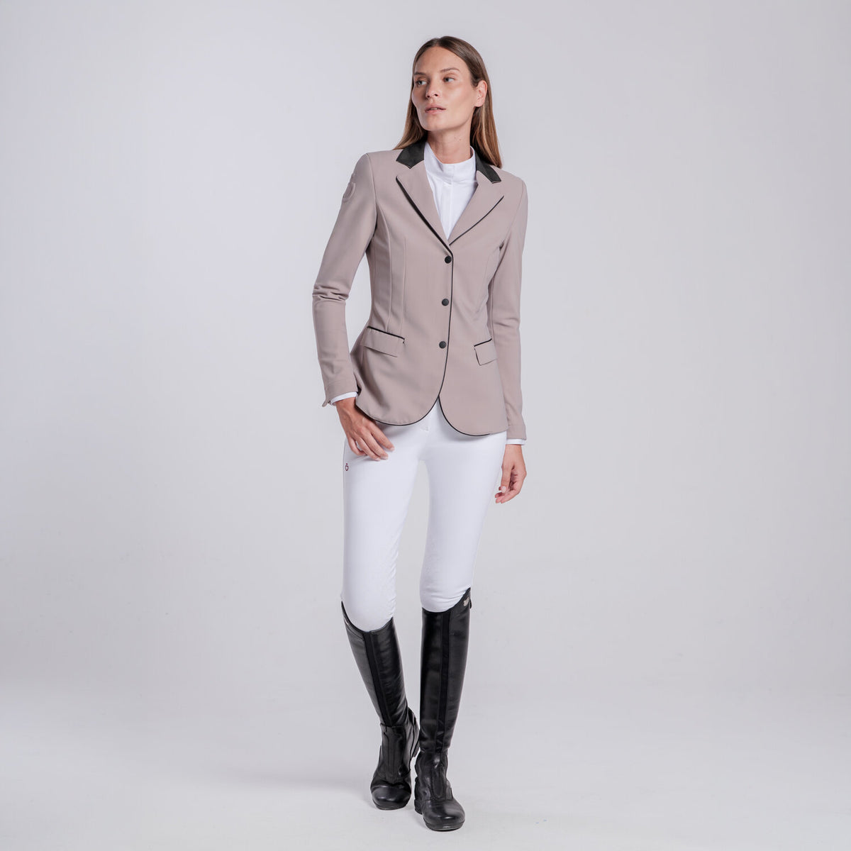 Cavalleria Toscana Damen Turnierjacket mit Zip – Cipria