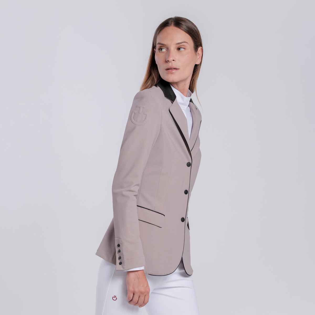 Cavalleria Toscana Damen Turnierjacket mit Zip – Cipria, Rückansicht