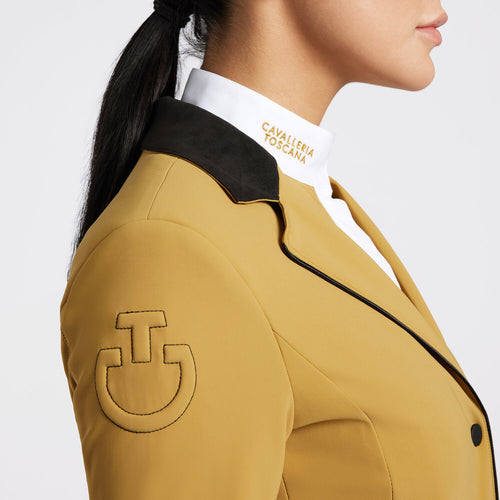 Cavalleria Toscana Damen Turnierjacket mit Zip – Golden Ochre, Detail