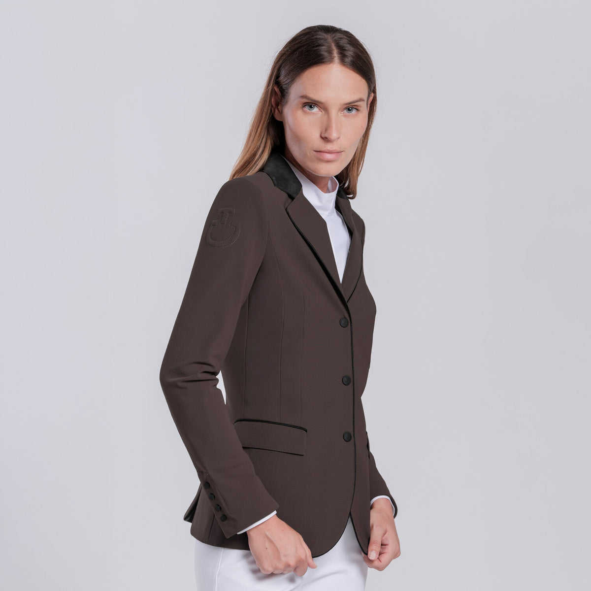 Cavalleria Toscana Damen Turnierjacket mit Zip – Espresso, Rückansicht
