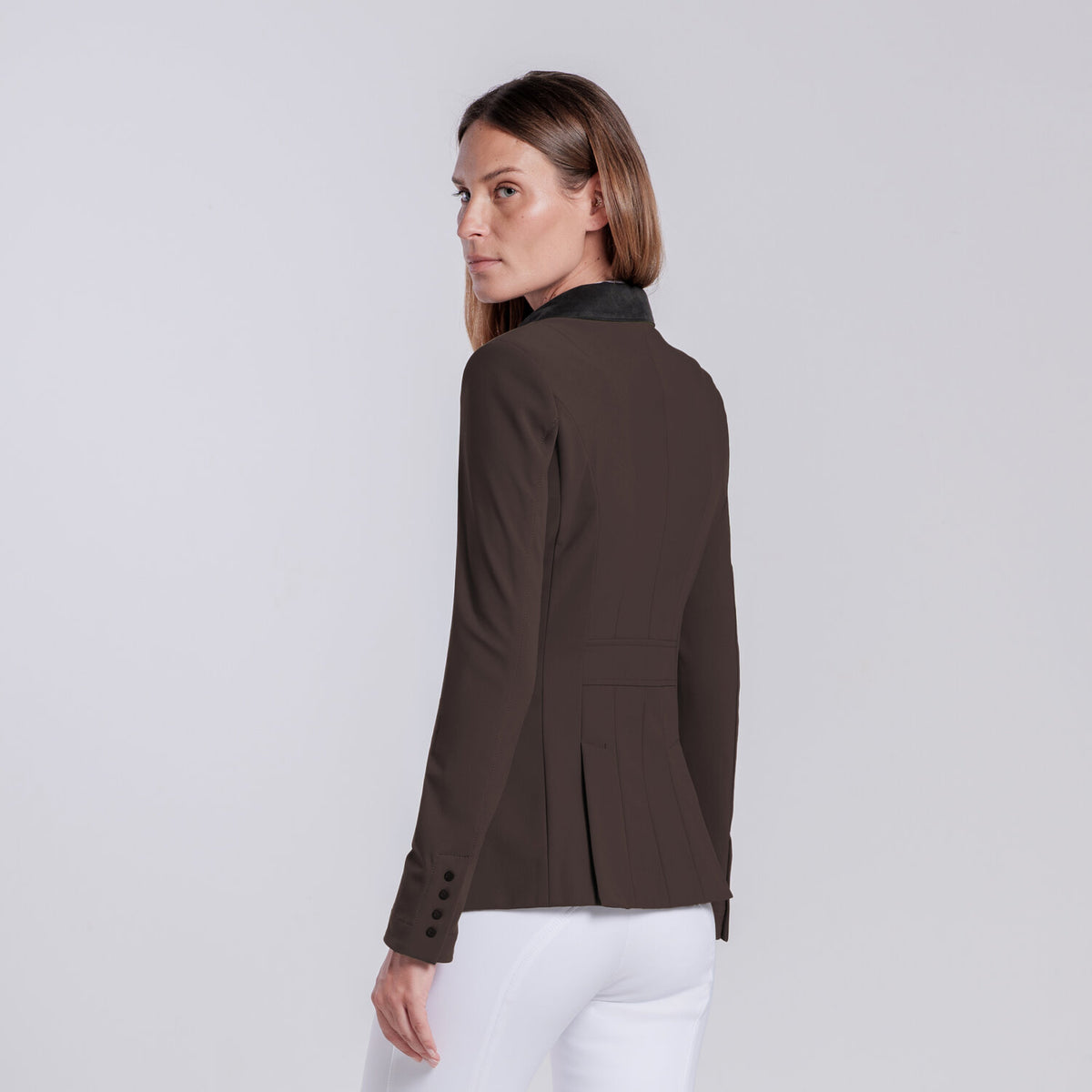 Cavalleria Toscana Damen Turnierjacket mit Zip – Espresso, Detail