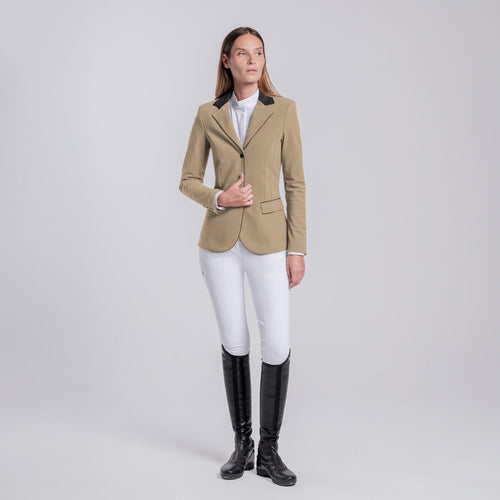 Cavalleria Toscana Damen Turnierjacket mit Zip – Aluminium