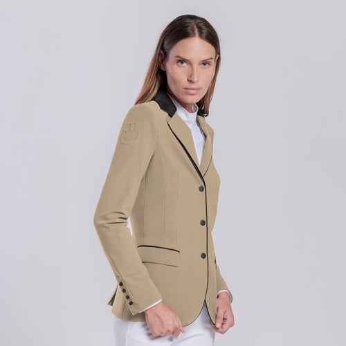 Cavalleria Toscana Damen Turnierjacket mit Zip – Aluminium, Rückansicht