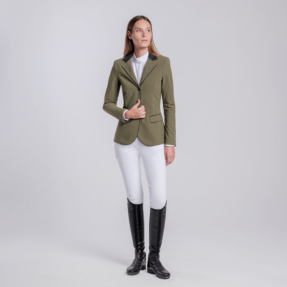 Cavalleria Toscana Damen Turnierjacket mit Zip – Winter Moss
