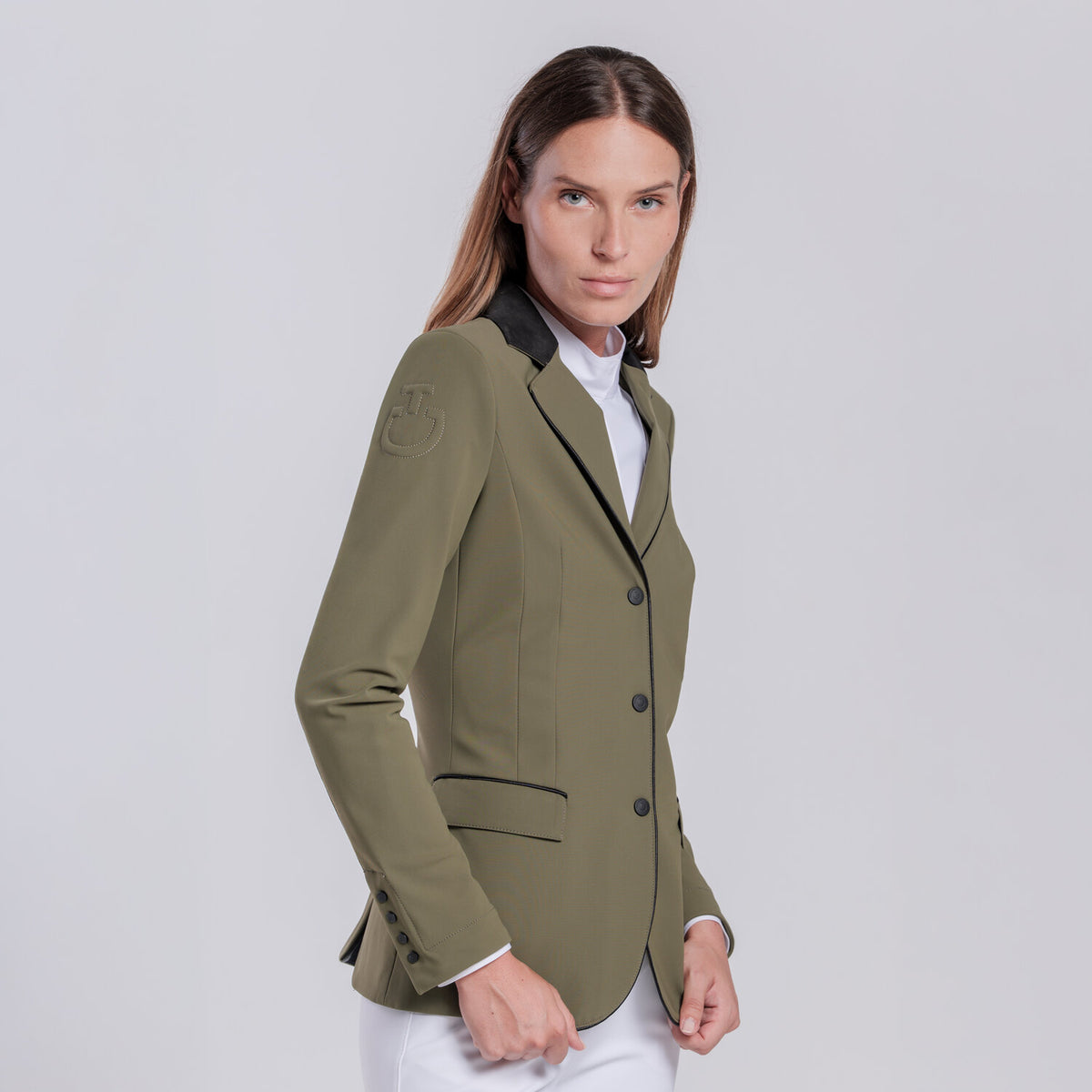 Cavalleria Toscana Damen Turnierjacket mit Zip – Winter Moss, Rückansicht