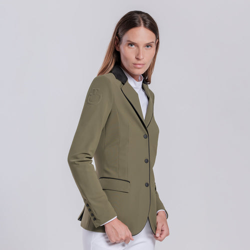 Cavalleria Toscana Damen Turnierjacket mit Zip – Winter Moss, Rückansicht