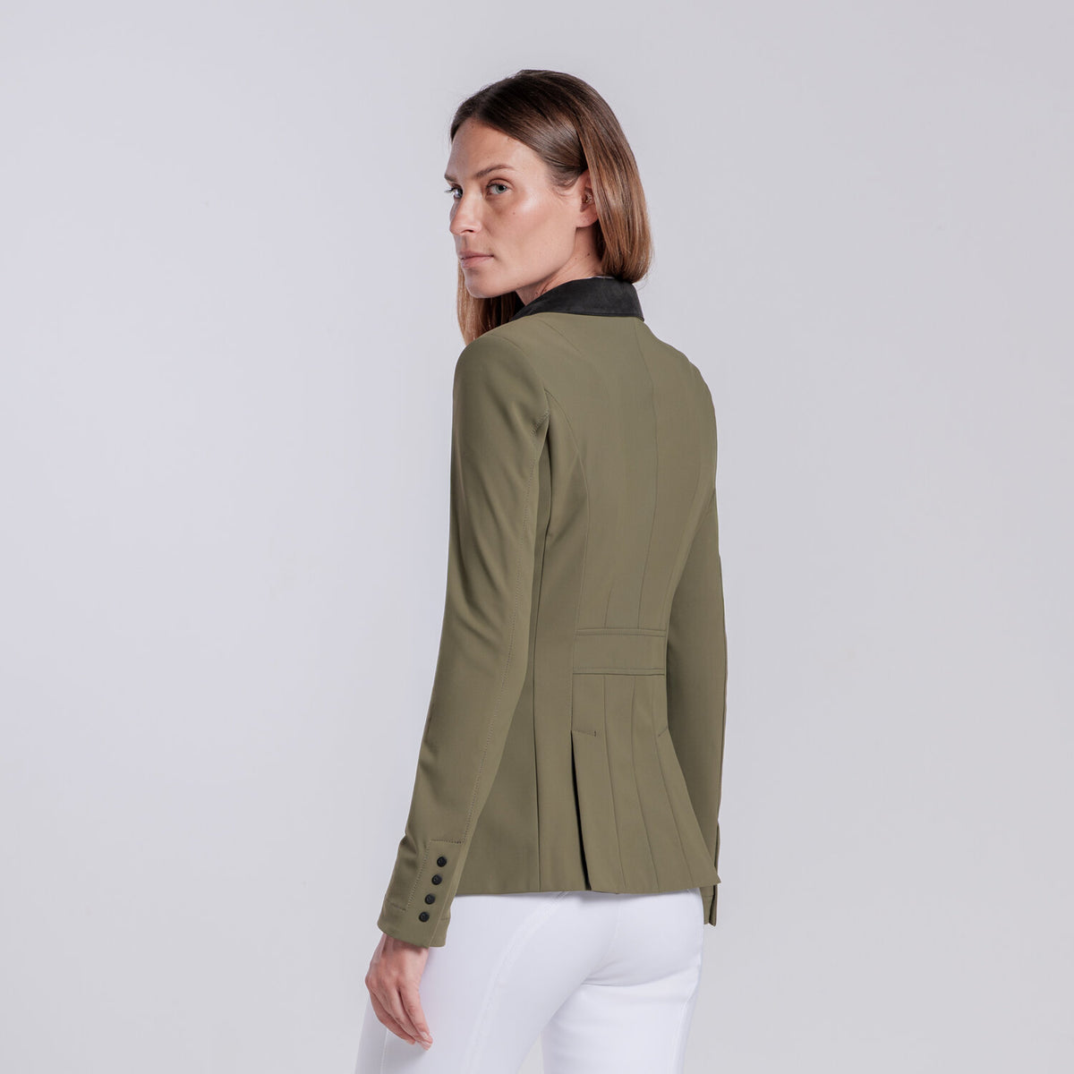 Cavalleria Toscana Damen Turnierjacket mit Zip – Winter Moss, Detail