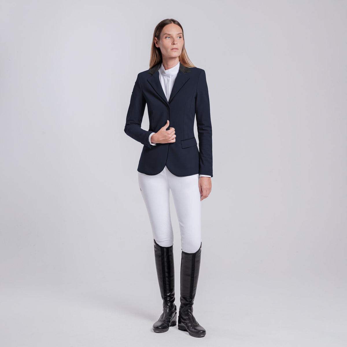 Cavalleria Toscana Damen Turnierjacket mit Zip – Navy