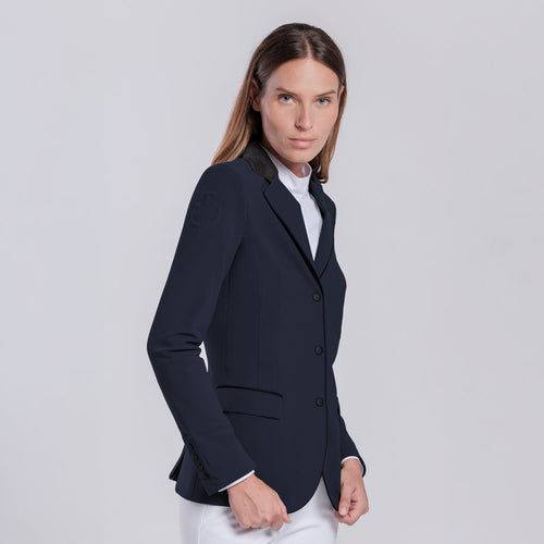 Cavalleria Toscana Damen Turnierjacket mit Zip – Navy, Rückansicht