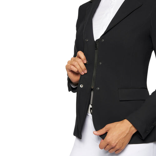 Cavalleria Toscana Damen Turnierjacket mit Zip – Schwarz