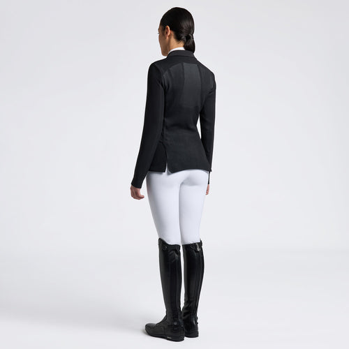 Cavalleria Toscana Damen Turnierjacket Revolution – Schwarz/Weiß, Rückansicht