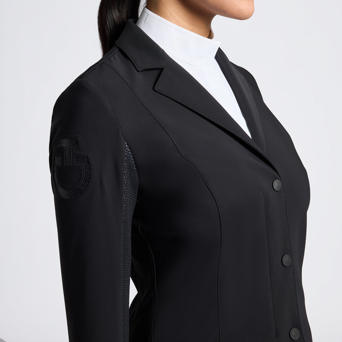 Cavalleria Toscana Damen Turnierjacket Revolution – Schwarz/Weiß, Detail
