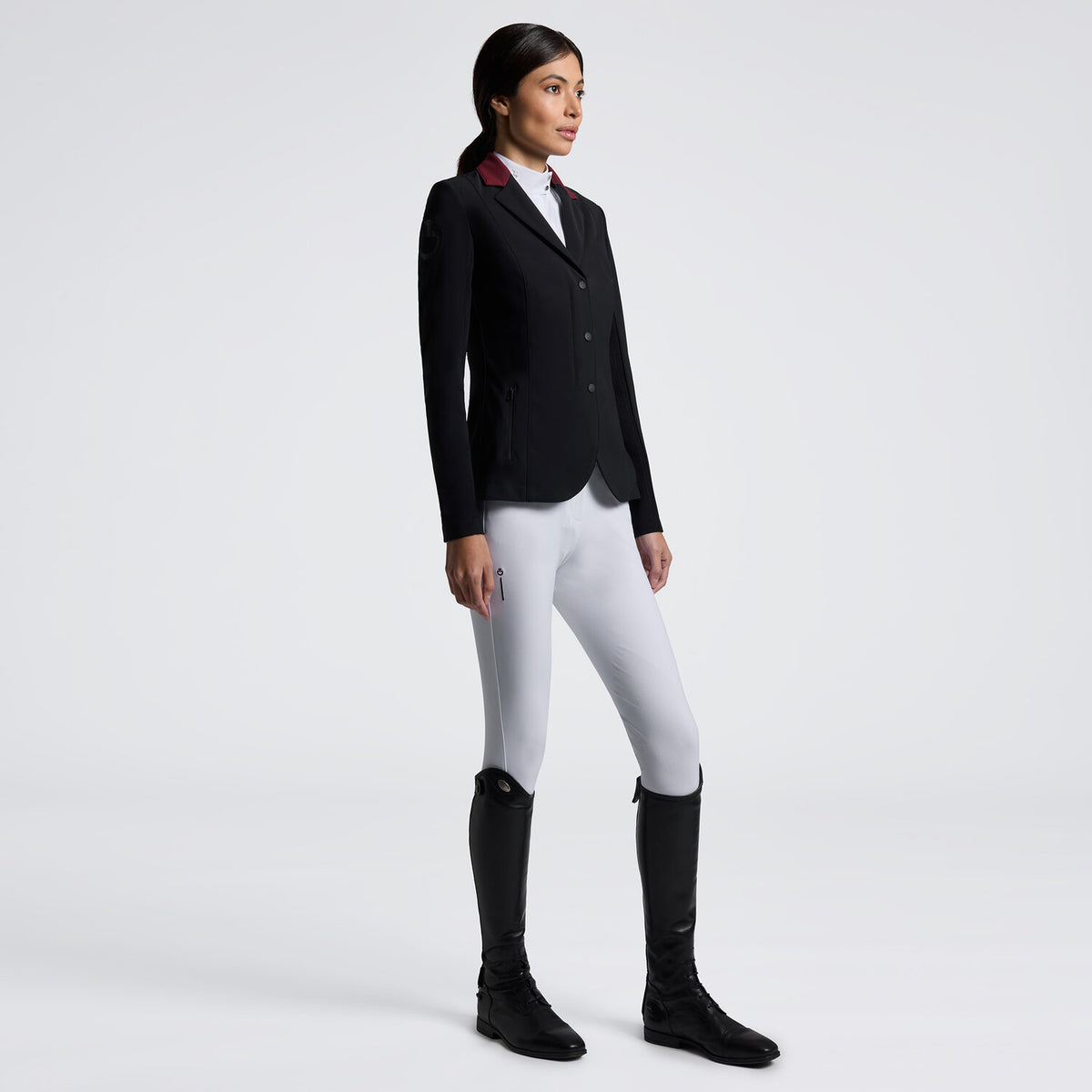 Cavalleria Toscana Damen Turnierjacket Revolution – Schwarz/Bordeaux