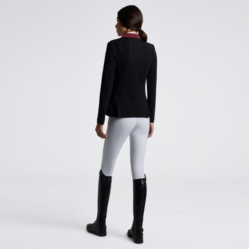 Cavalleria Toscana Damen Turnierjacket Revolution – Schwarz/Bordeaux, Rückansicht