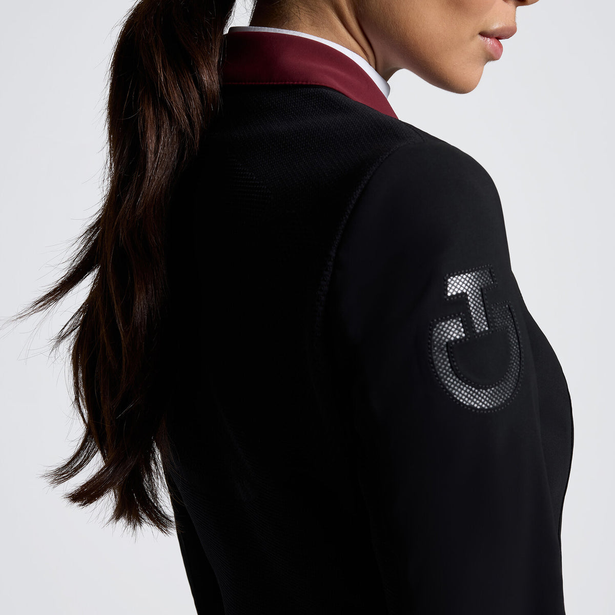 Cavalleria Toscana Damen Turnierjacket Revolution – Schwarz/Bordeaux, Detail