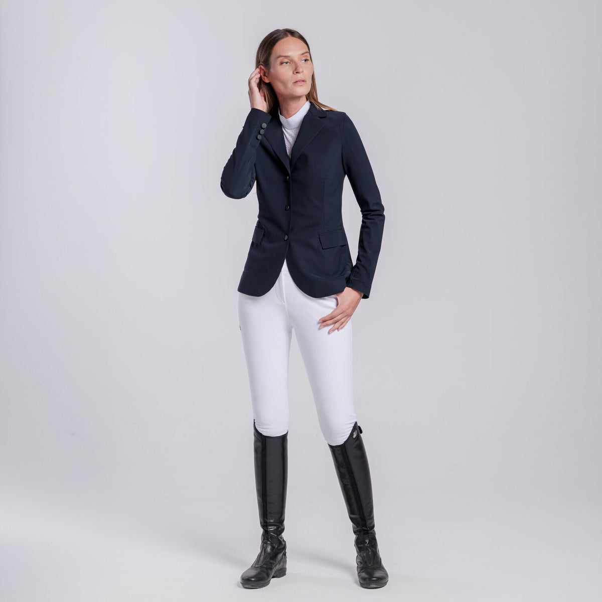 Cavalleria Toscana Damen Turnierjacket Raw-Cut Navy