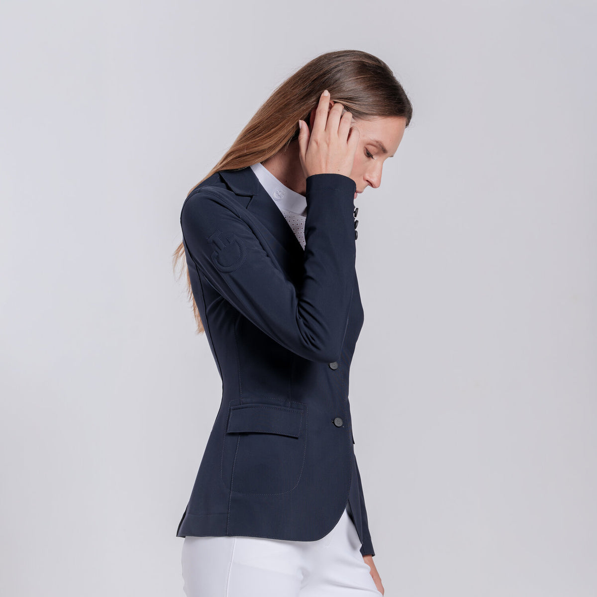 Cavalleria Toscana Turnierjacket Raw-Cut Navy Rückansicht