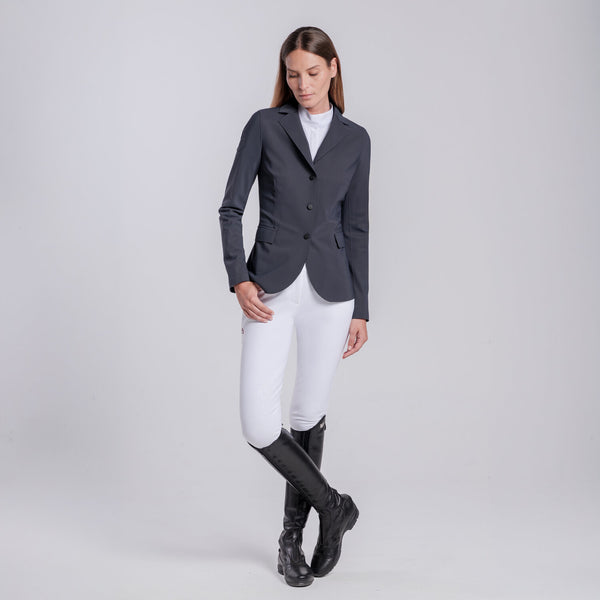 Cavalleria Toscana Damen Turnierjacket Raw-Cut Anthrazit