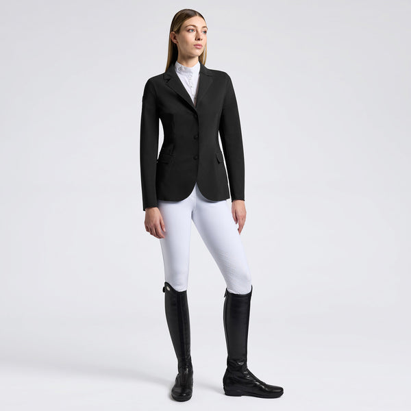 Cavalleria Toscana Damen Turnierjacket Raw-Cut Schwarz