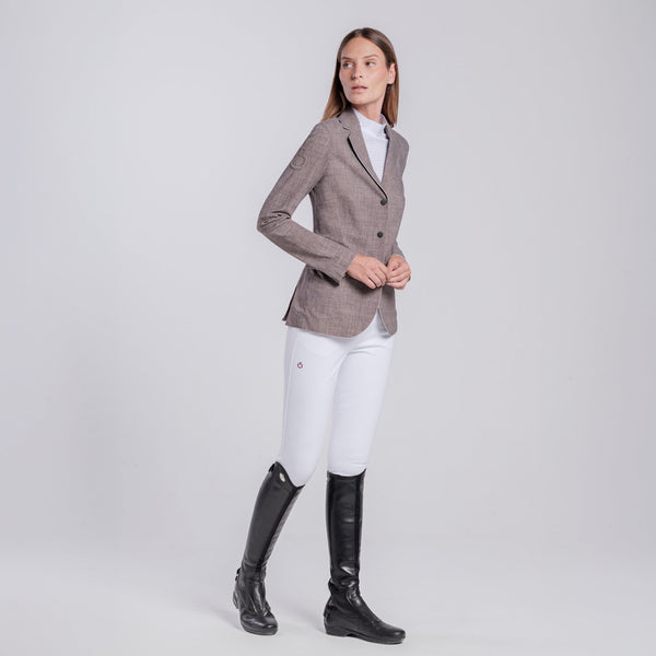 Cavalleria Toscana Damen Turnierjacket Raw-Cut Tweed-Print