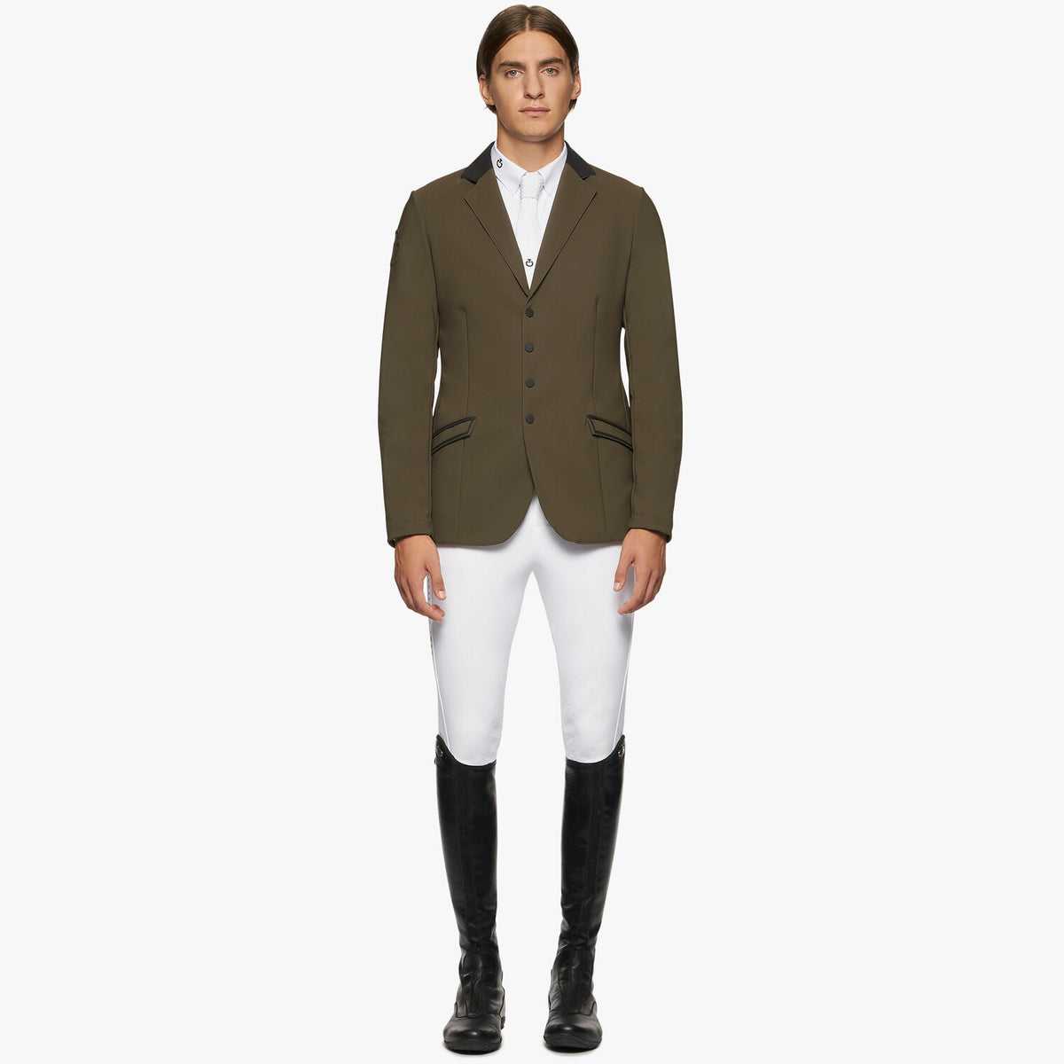 Cavalleria Toscana Herren Turnierjacket mit Zip – Military Green