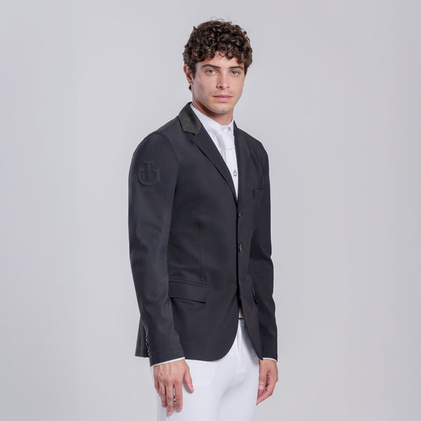 Cavalleria Toscana Herren Turnierjacket Raw-Cut Schwarz Rückansicht
