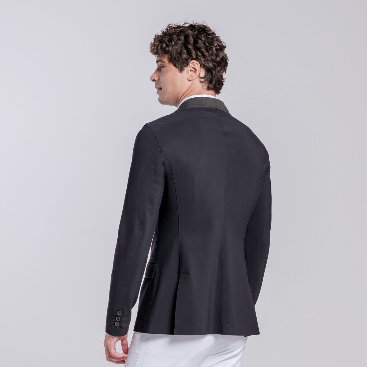 Cavalleria Toscana Herren Turnierjacket Raw-Cut Schwarz Detailansicht