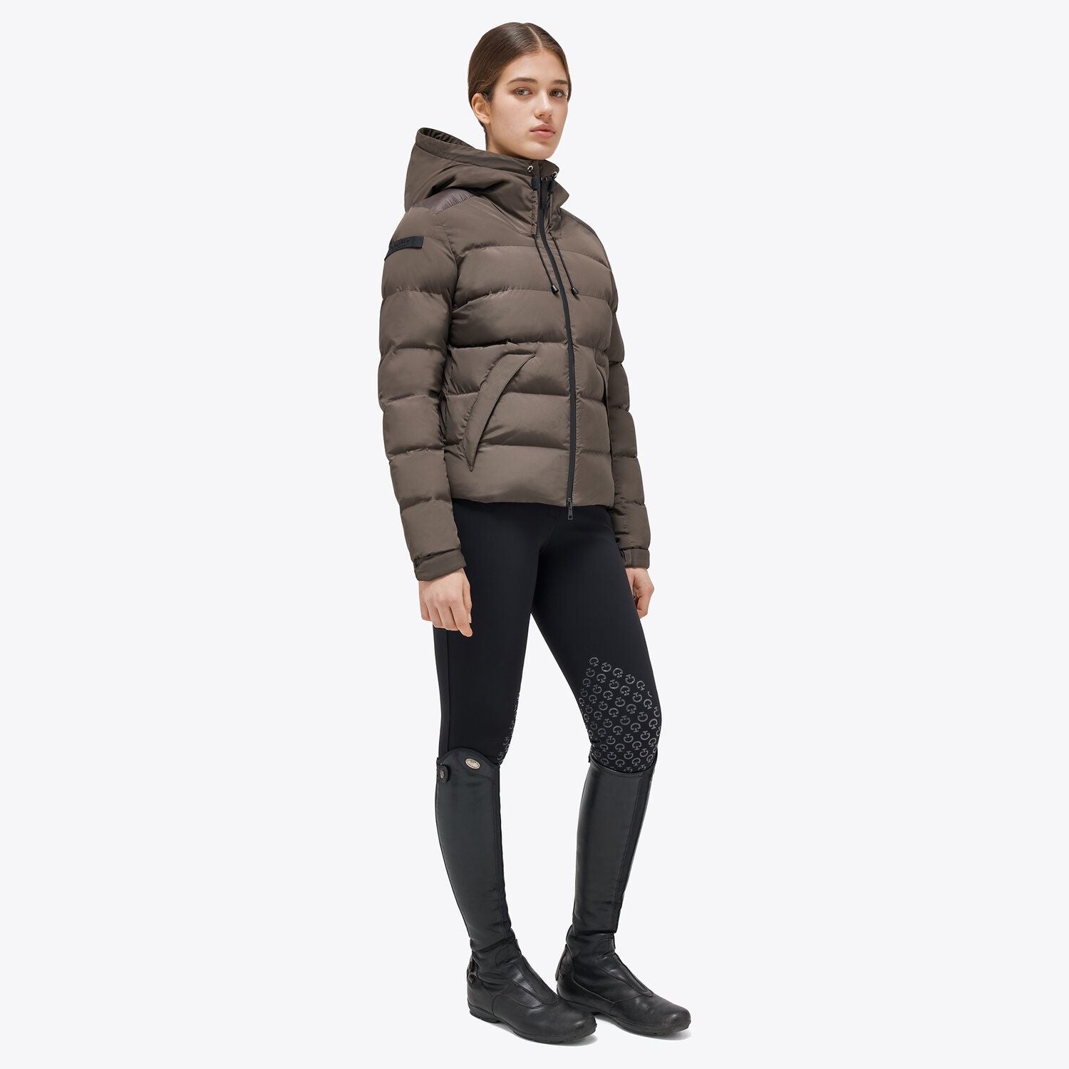 Down jacket for women in chocolate brown