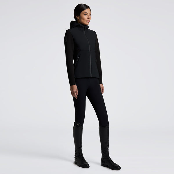 Cavalleria Toscana Damen Softshelljacke mit Strickärmeln Schwarz