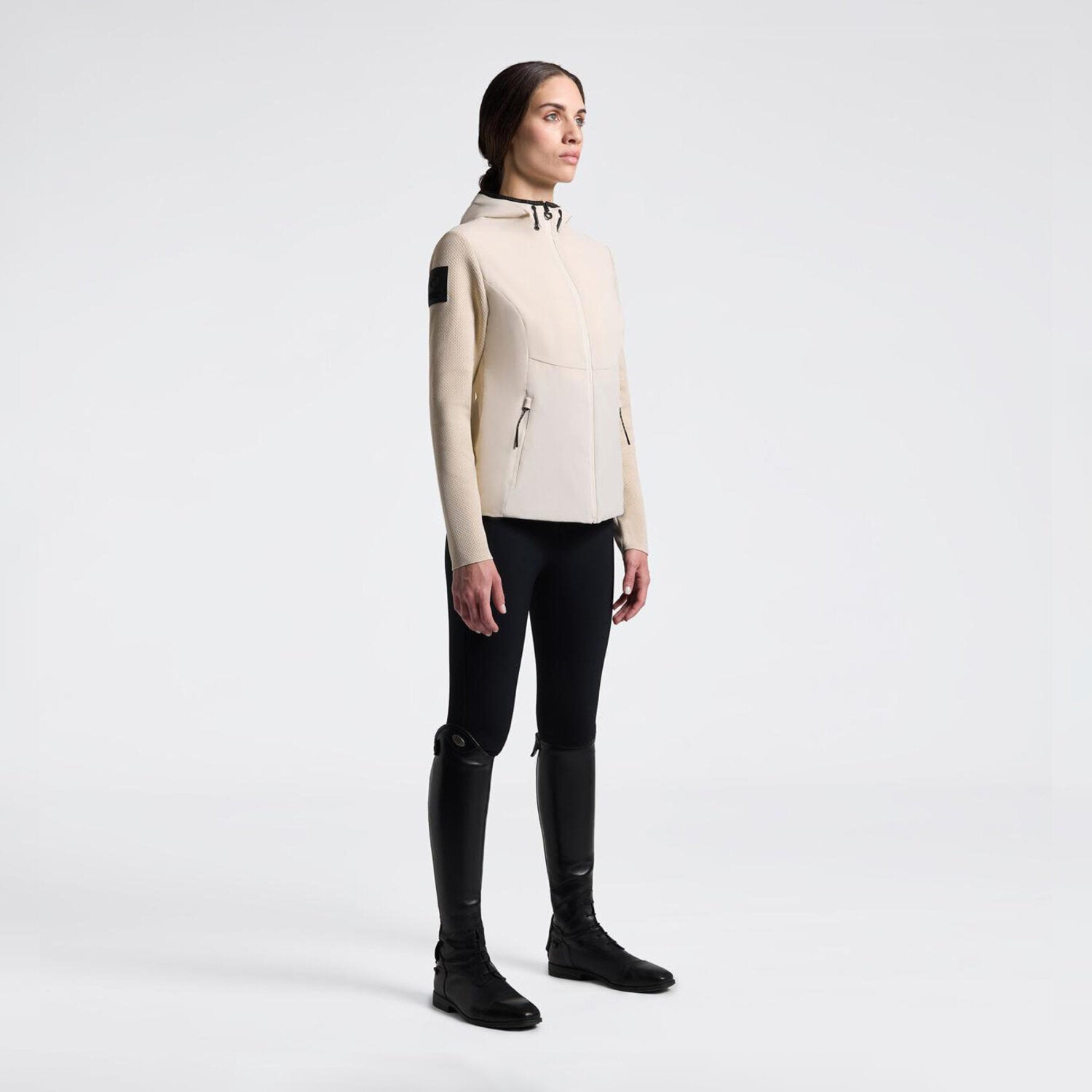 Cavalleria Toscana Damen Kapuzenjacke Tech Knit – Beige