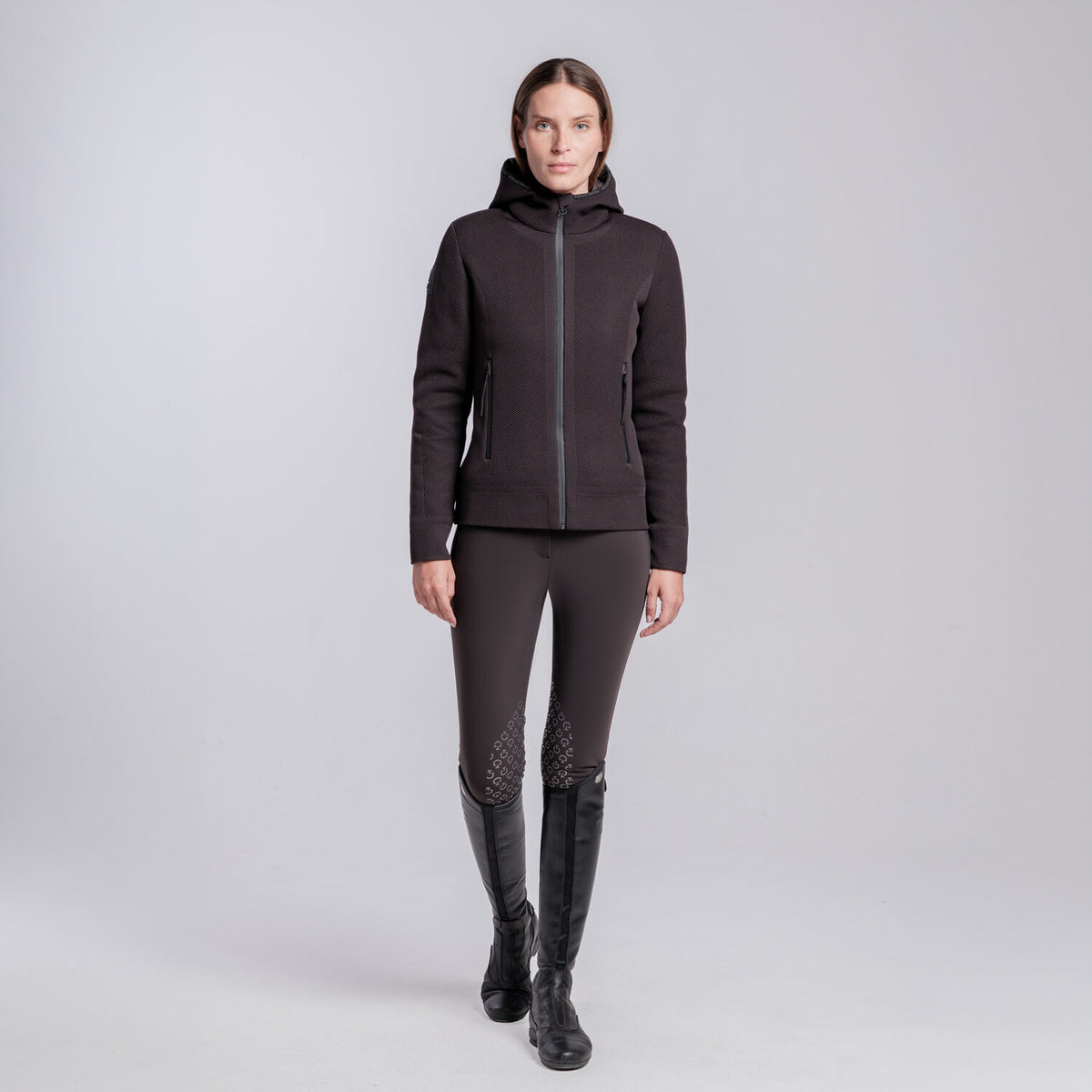 Cavalleria Toscana Damen Daunenjacke Revolution Knit Espresso