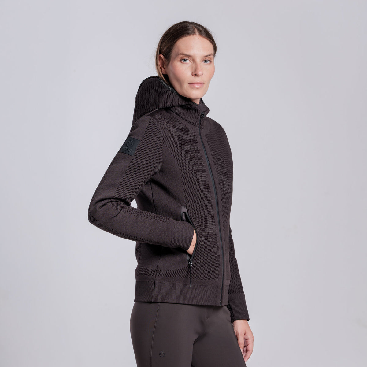 Cavalleria Toscana Damen Daunenjacke Knit Espresso Rückansicht