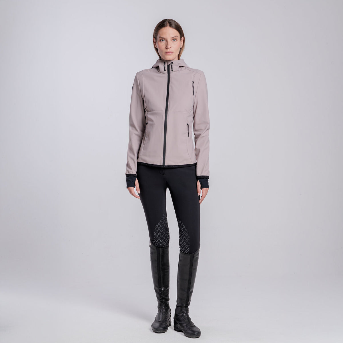 Cavalleria Toscana Damen Softshelljacke mit Kapuze Cipria