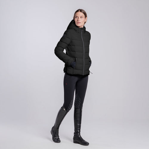 Cavalleria Toscana Damen Daunenjacke mit abnehmbarer Kapuze – Schwarz